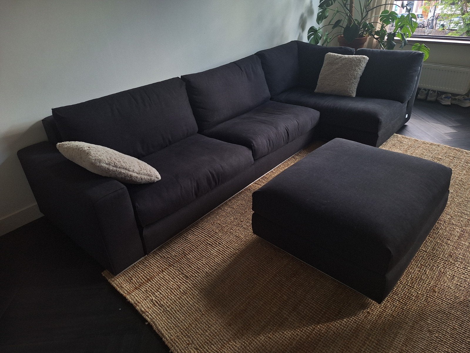 Vibieffe hoekbank met ottomaan, Ophalen, Gebruikt, Stof, Modern