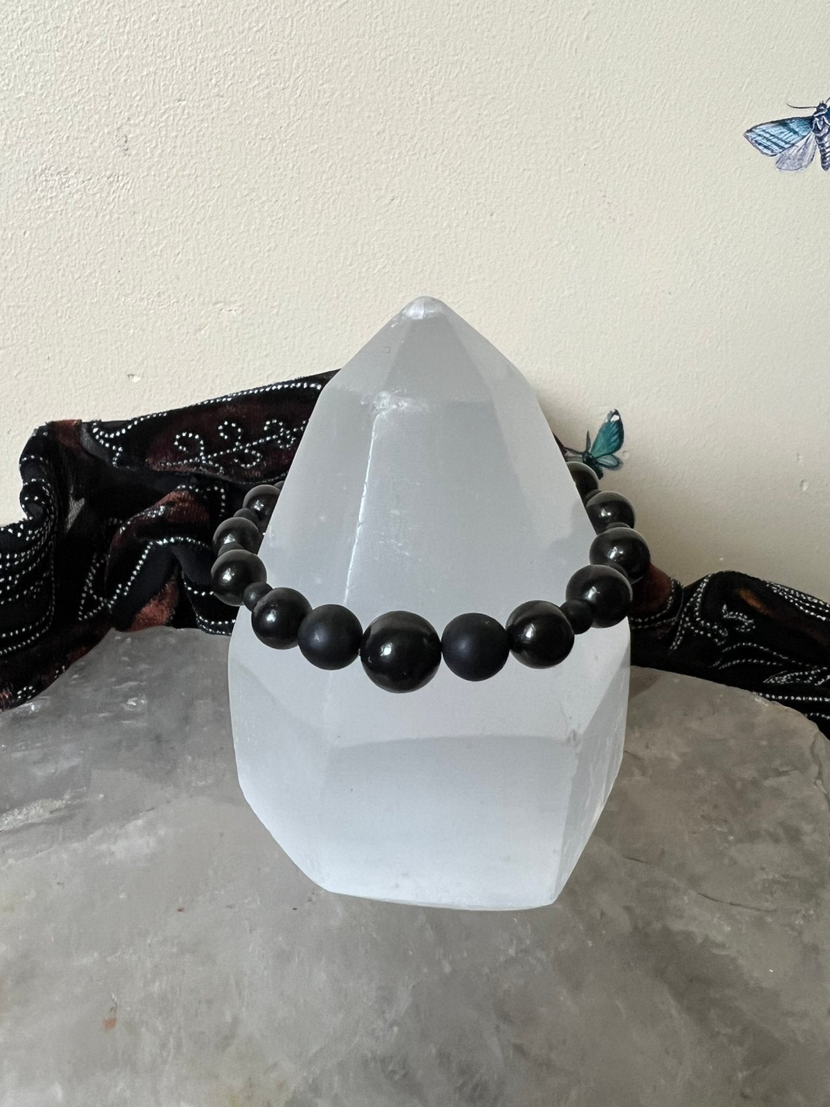 Shungiet shungite beschermt aura straling healing liefde, Met bedels of kralen, Zwart, Magnolia11, Nieuw
