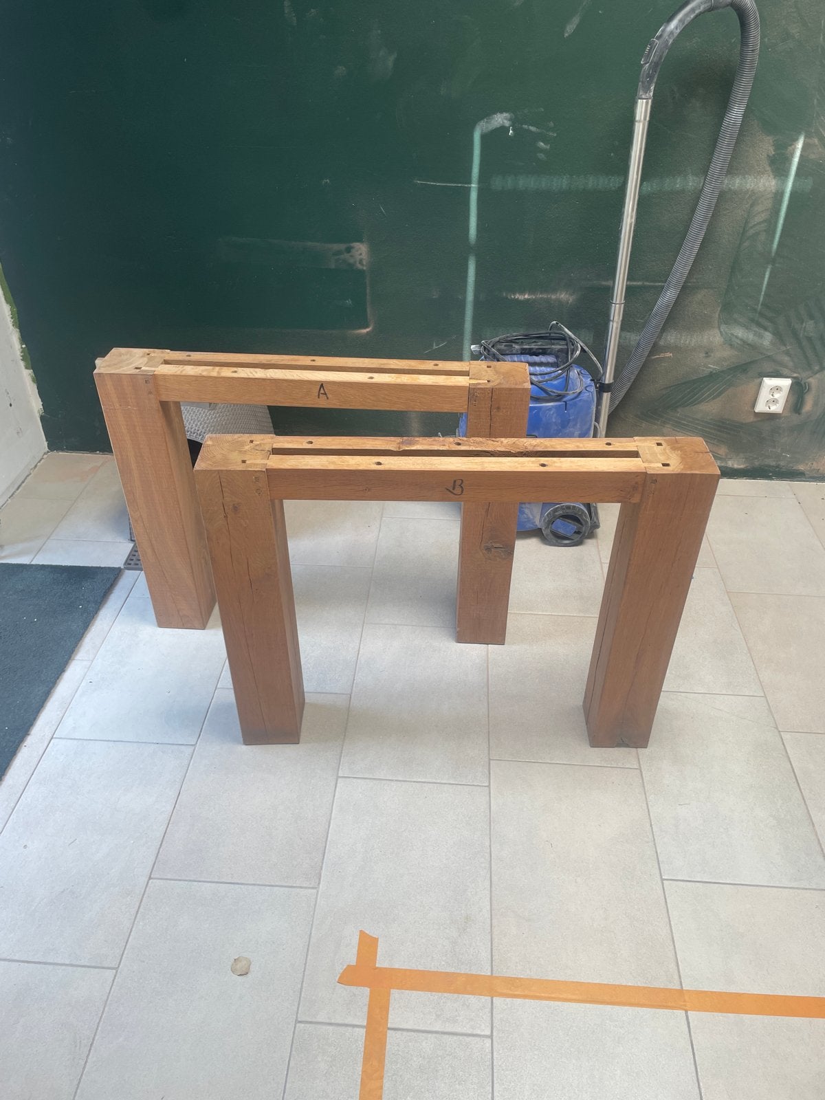 Robuuste houten tafelpoot - Set van 2, Ophalen, Tafelpoot, Minder dan 50 cm, Gebruikt