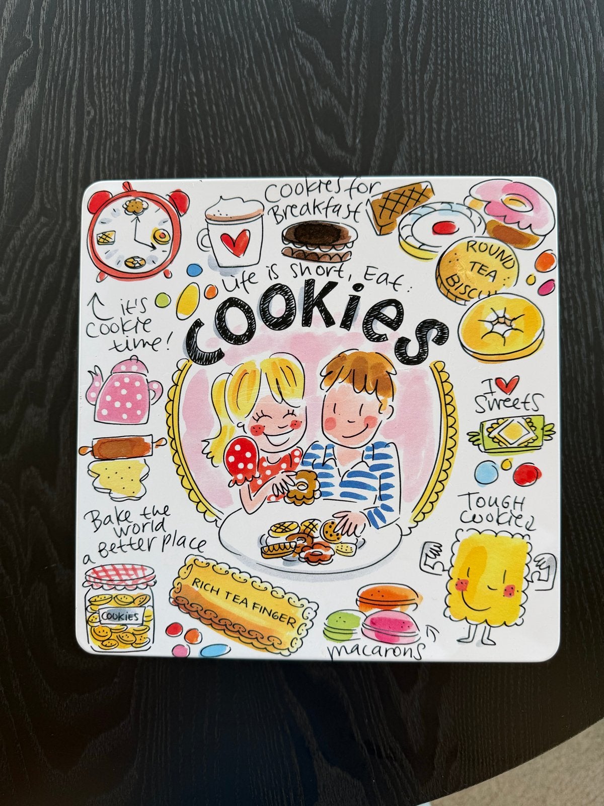 Blond Amsterdam koekblik - 'Cookies' design, Minder dan 50 cm, Gebruikt, Ophalen of Verzenden, Metaal