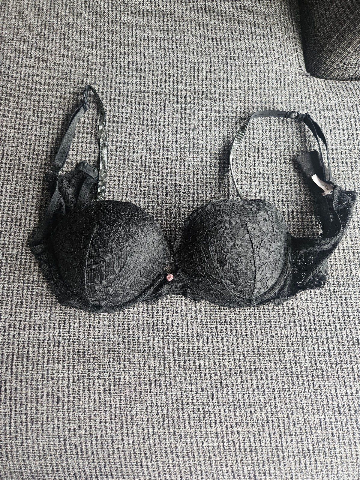 Victoria's Secret zwarte kanten push-up bh 36C, Ophalen of Verzenden
