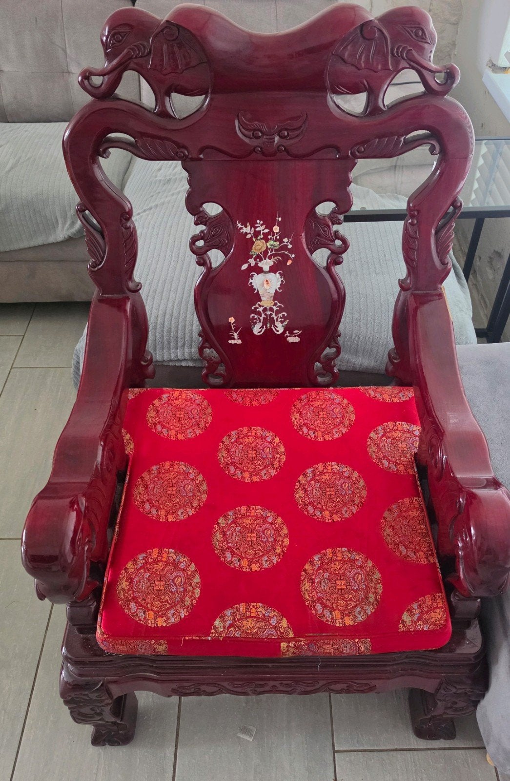 Chinese stoel palissanderhout, Antiek en Kunst, Antiek | Meubels | Stoelen en Banken, Ophalen of Verzenden