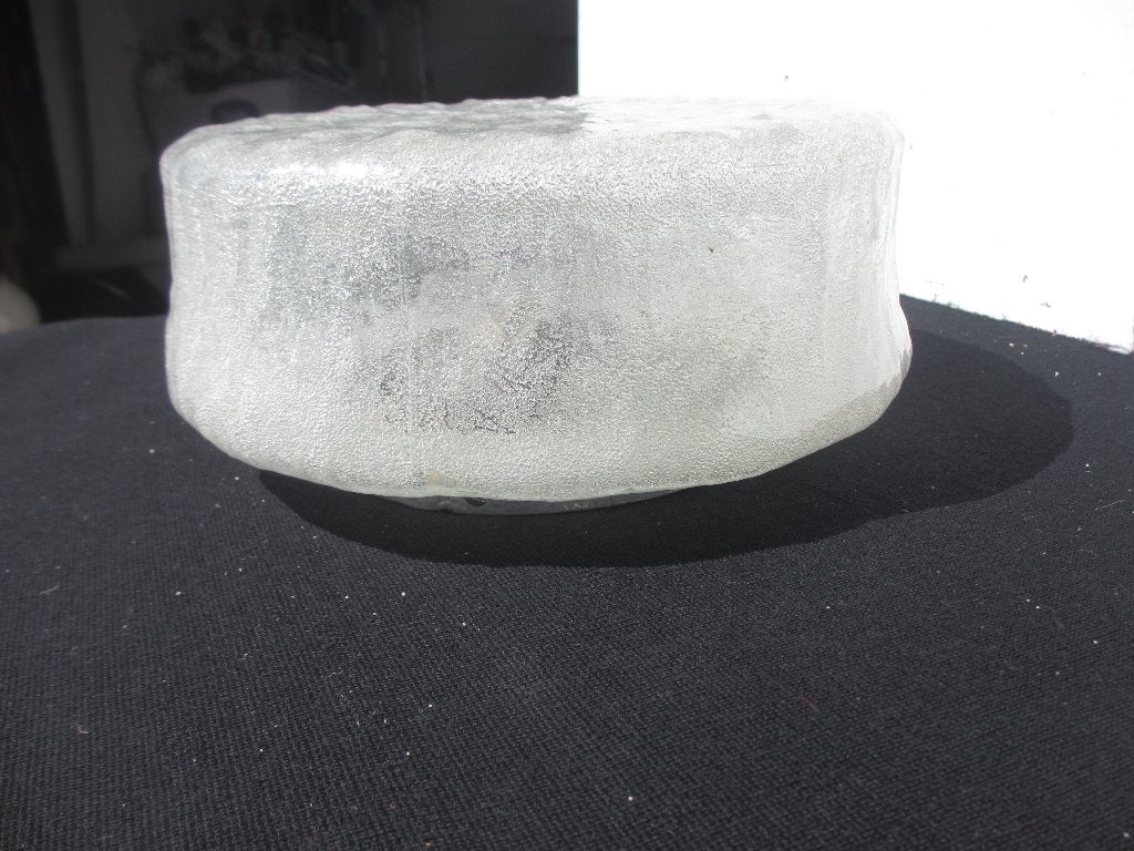 Vintage design plafondlamp Doria ice-glass 60, Huis en Inrichting, Gebruikt, Vintage, Overige kleuren, E27 (groot)