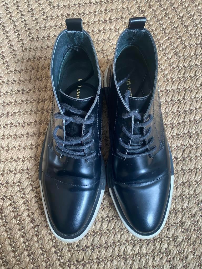 United Nude veterschoen maat 39, Ophalen of Verzenden, Gedragen, Zwart, Schoenen met lage hakken