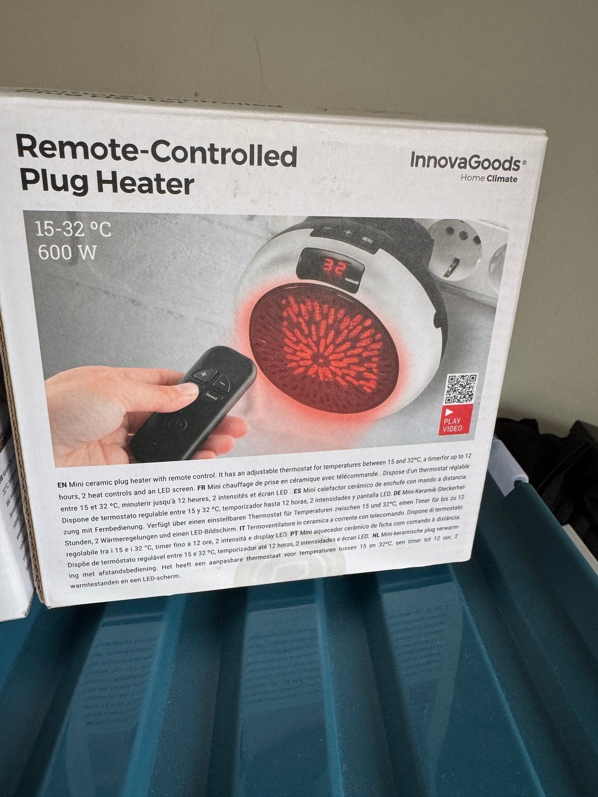 InnovaGoods Mini Keramische Stekkerverwarming met Afstandsbe, Witgoed en Apparatuur, Airco's, Tafel- of Grondventilator, Verwarmen