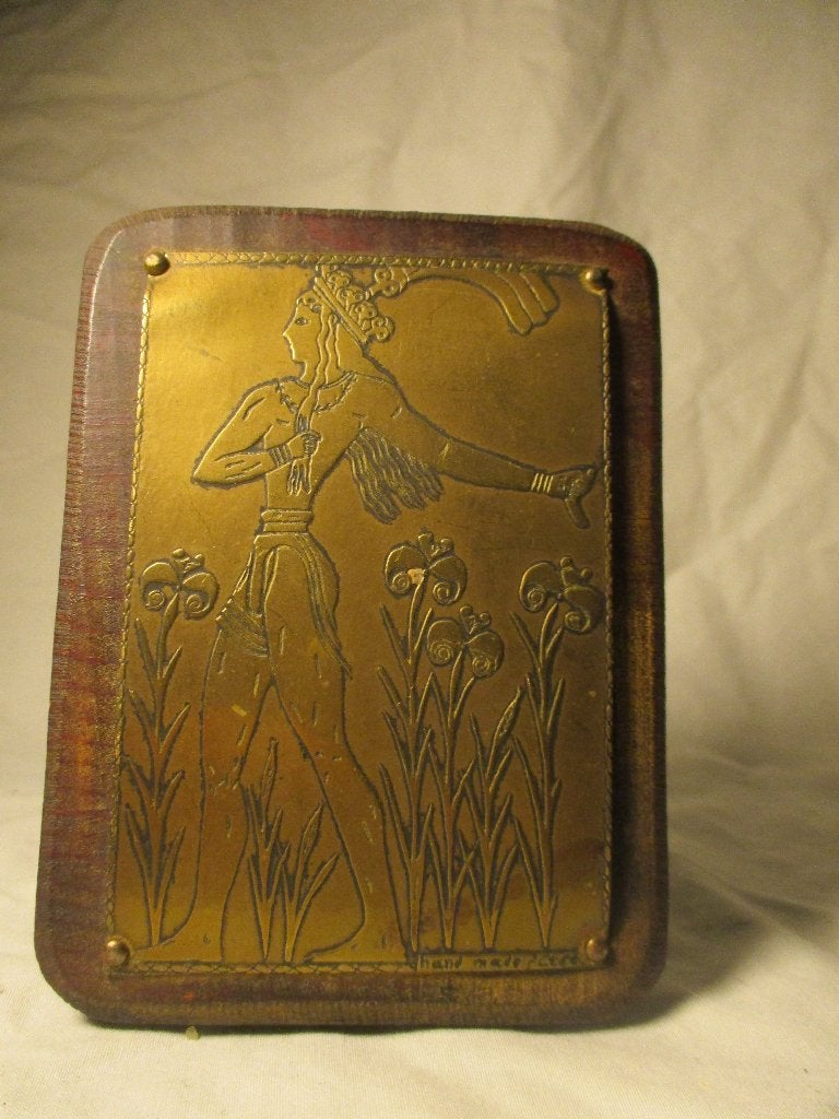 koper art nouveau plaatje, Ophalen of Verzenden