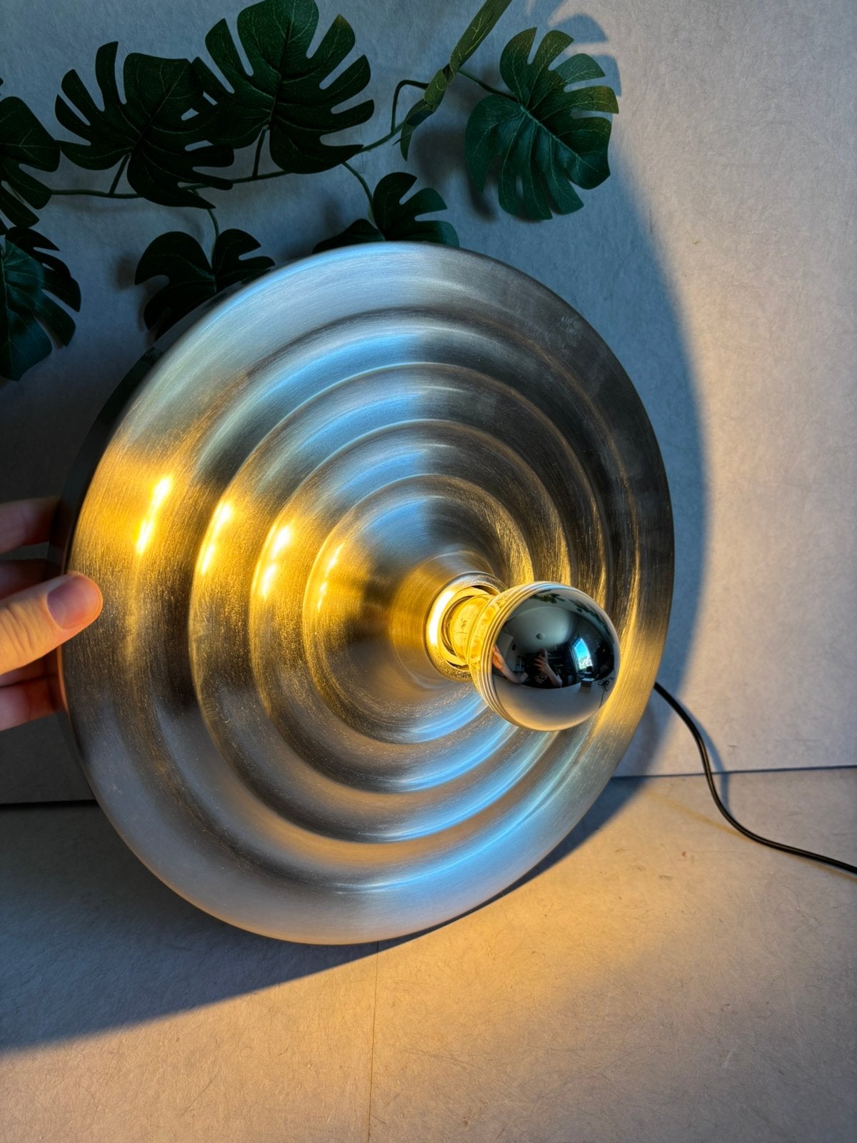 Vintage design wandlamp "Diskus" (Stijl Charlotte Perriand), Ophalen of Verzenden, Gebruikt