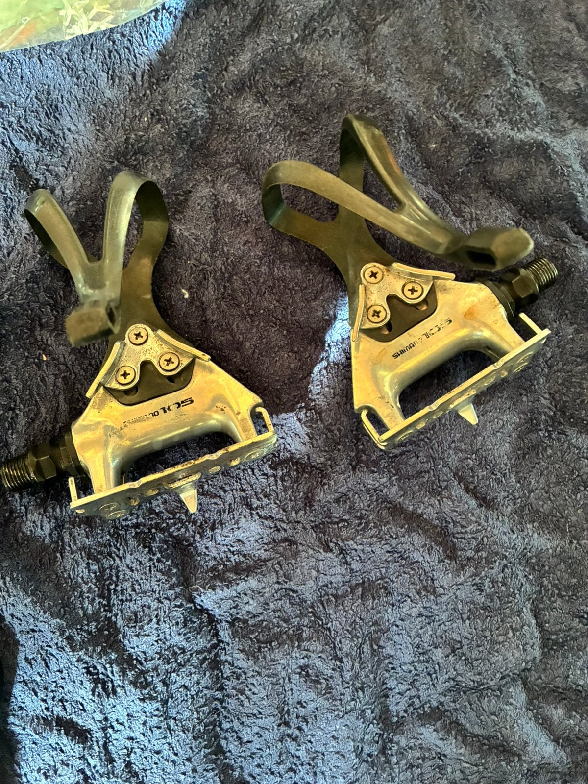 Shimano-105 PD1051 toe clip pedals., Ophalen of Verzenden, Gebruikt