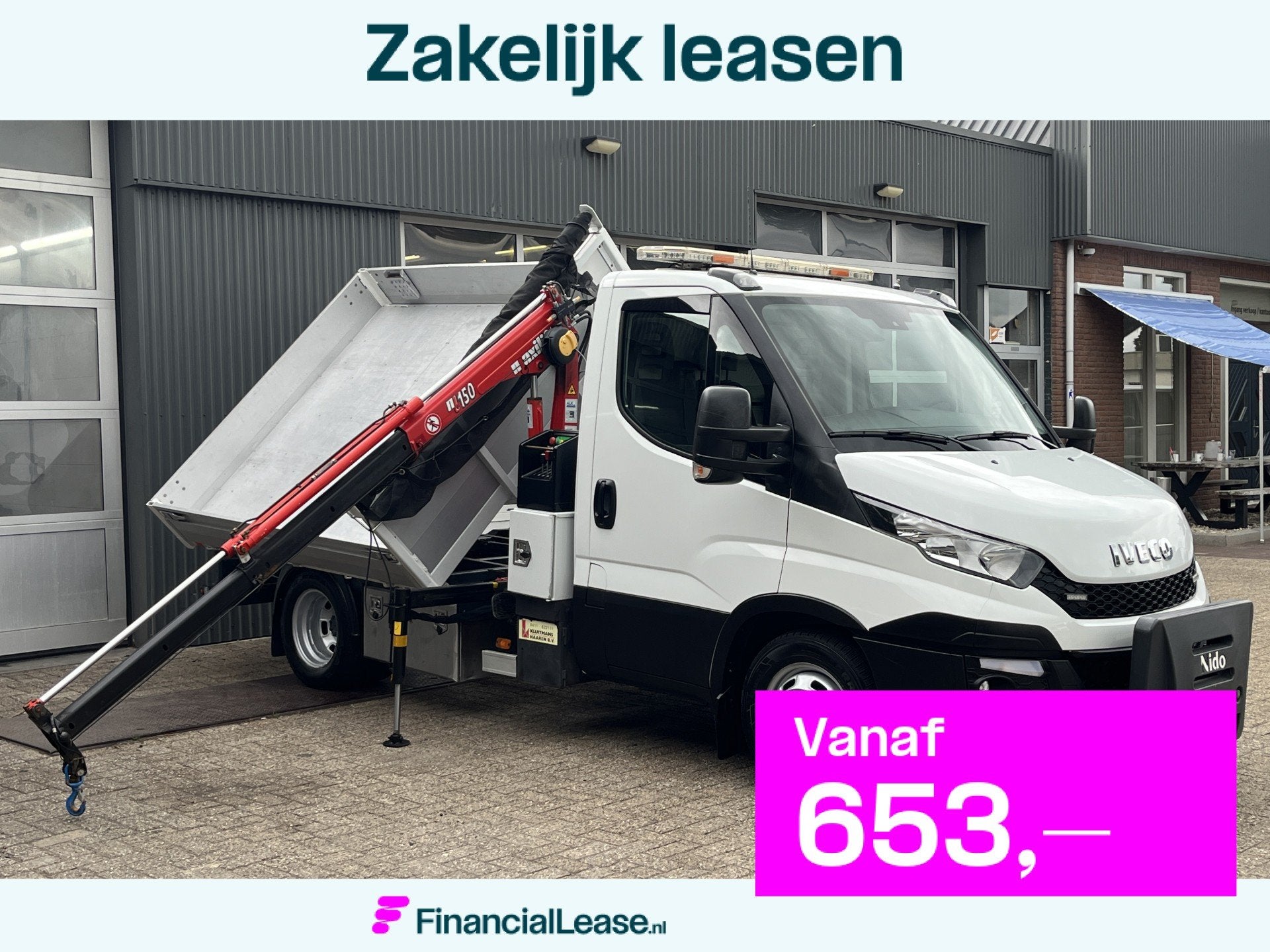 Iveco Daily 50C17 Maxilift 150 Laadkraan 3 zijden Kipper 3-P, Automaat, Euro 5, Gebruikt, Zwart
