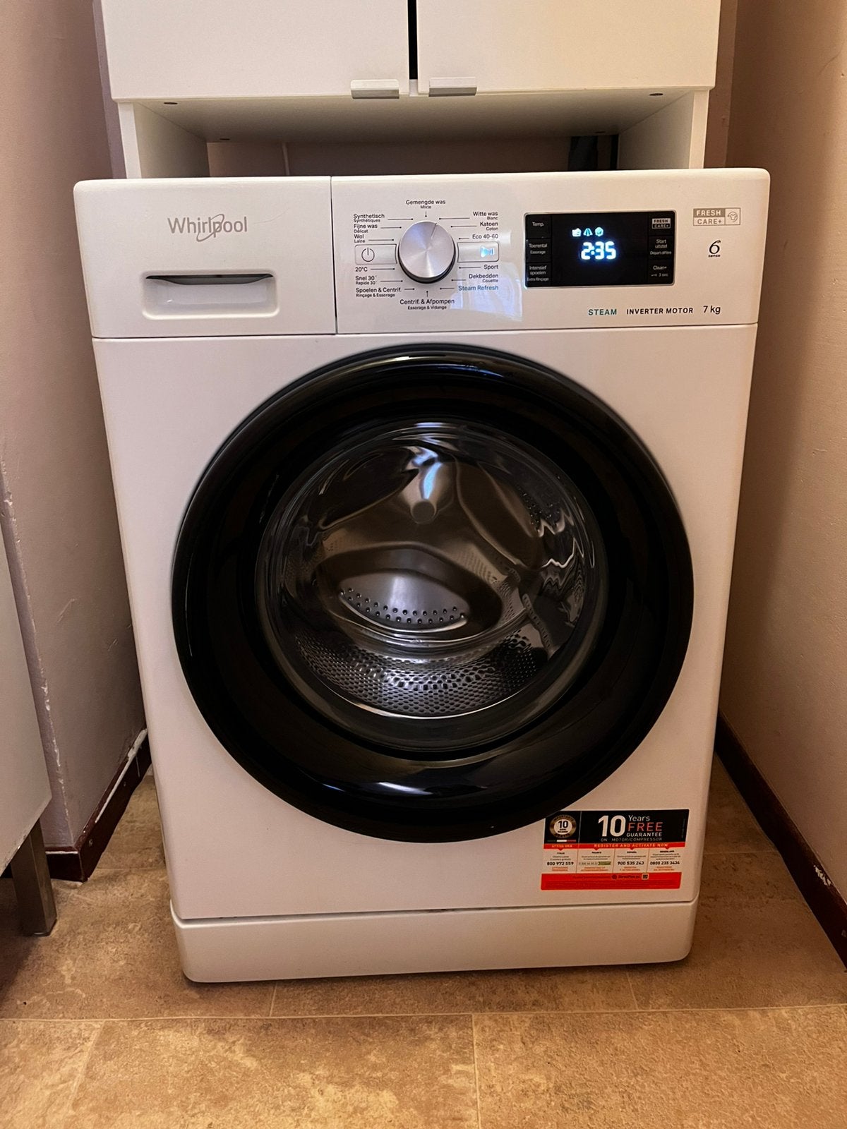Gereserveerd- Whirlpool wasmachine, Witgoed en Apparatuur, Ophalen, Gebruikt, 1200 tot 1600 toeren, 85 tot 90 cm