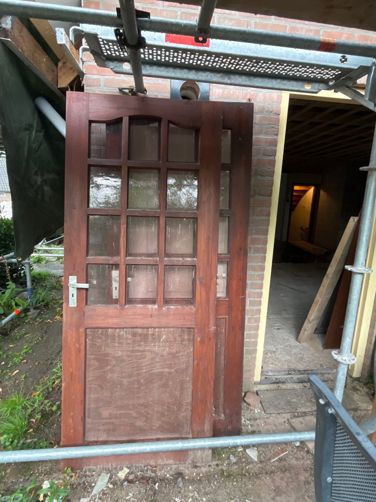 Gratis 2 deuren - Houten deuren met glas, Ophalen, Gebruikt, 80 tot 100 cm, Binnendeur