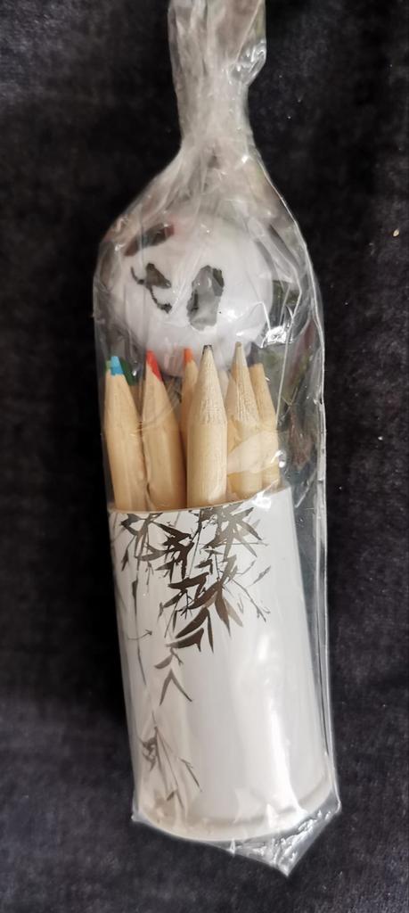 Mini kleurpotloden in een houder en puntenslijper, Ophalen of Verzenden, Nieuw