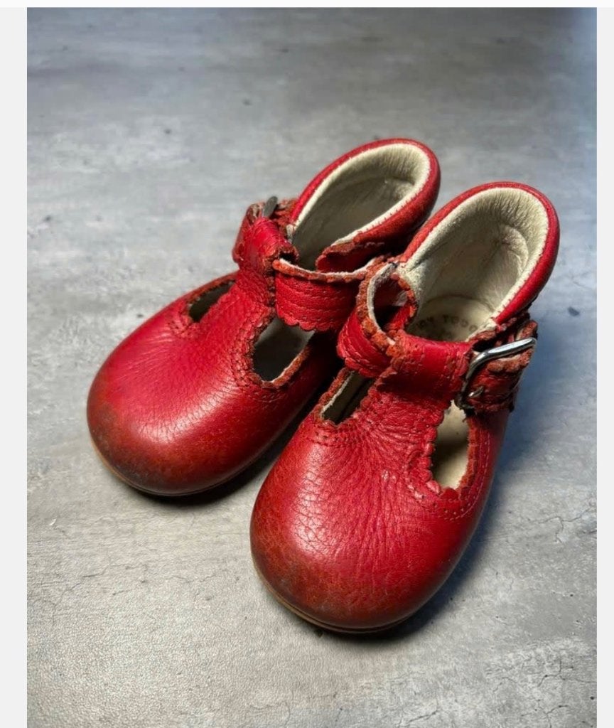 Vintage rode baby kinderschoentjes maat 18, Ophalen of Verzenden