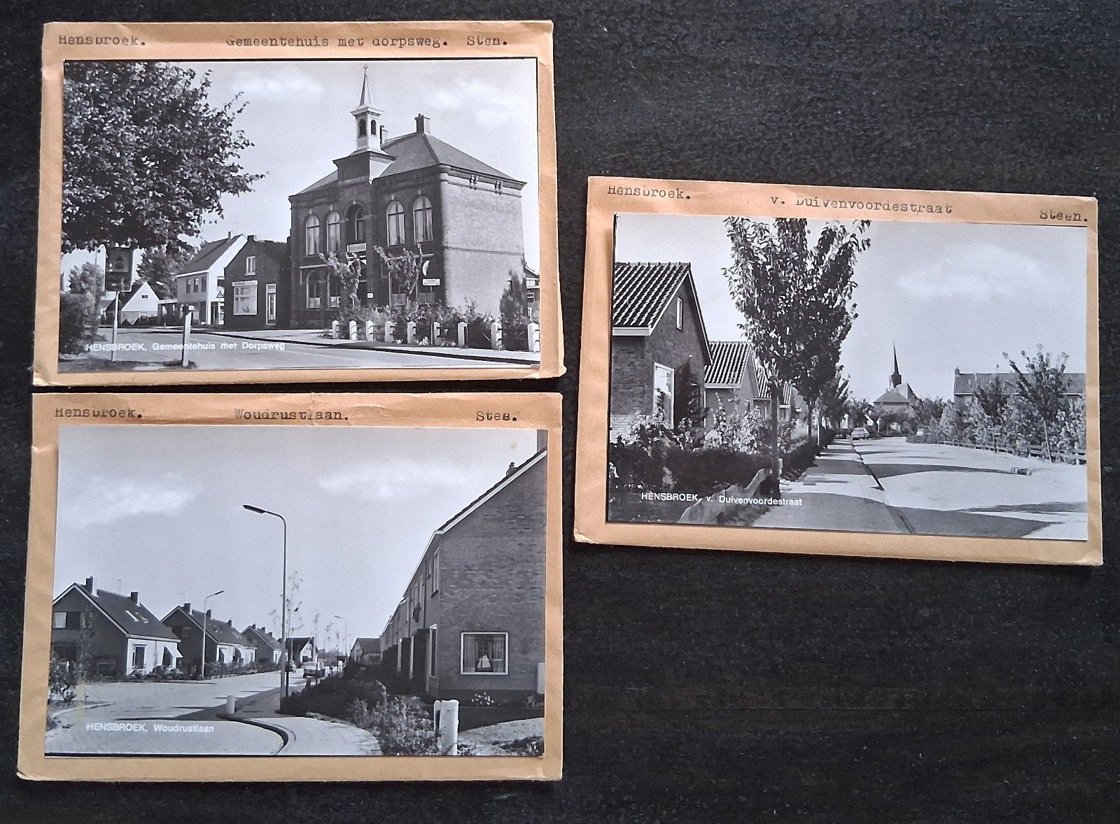 Hensbroek, 5 x glasplaat JosPe. De Leyen, Ophalen of Verzenden, 1960 tot 1980, Ongelopen, Noord-Holland