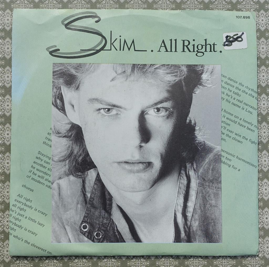 skim - all right, 7 inch, Zo goed als nieuw, Pop, Single