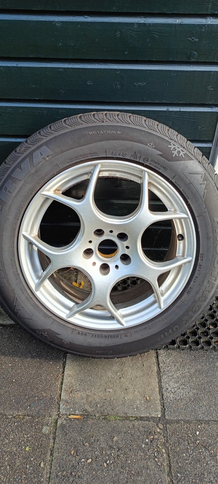 te koop aangeboden vier lichtmetalen velgen, Ophalen, Banden en Velgen, 17 inch, Winterbanden