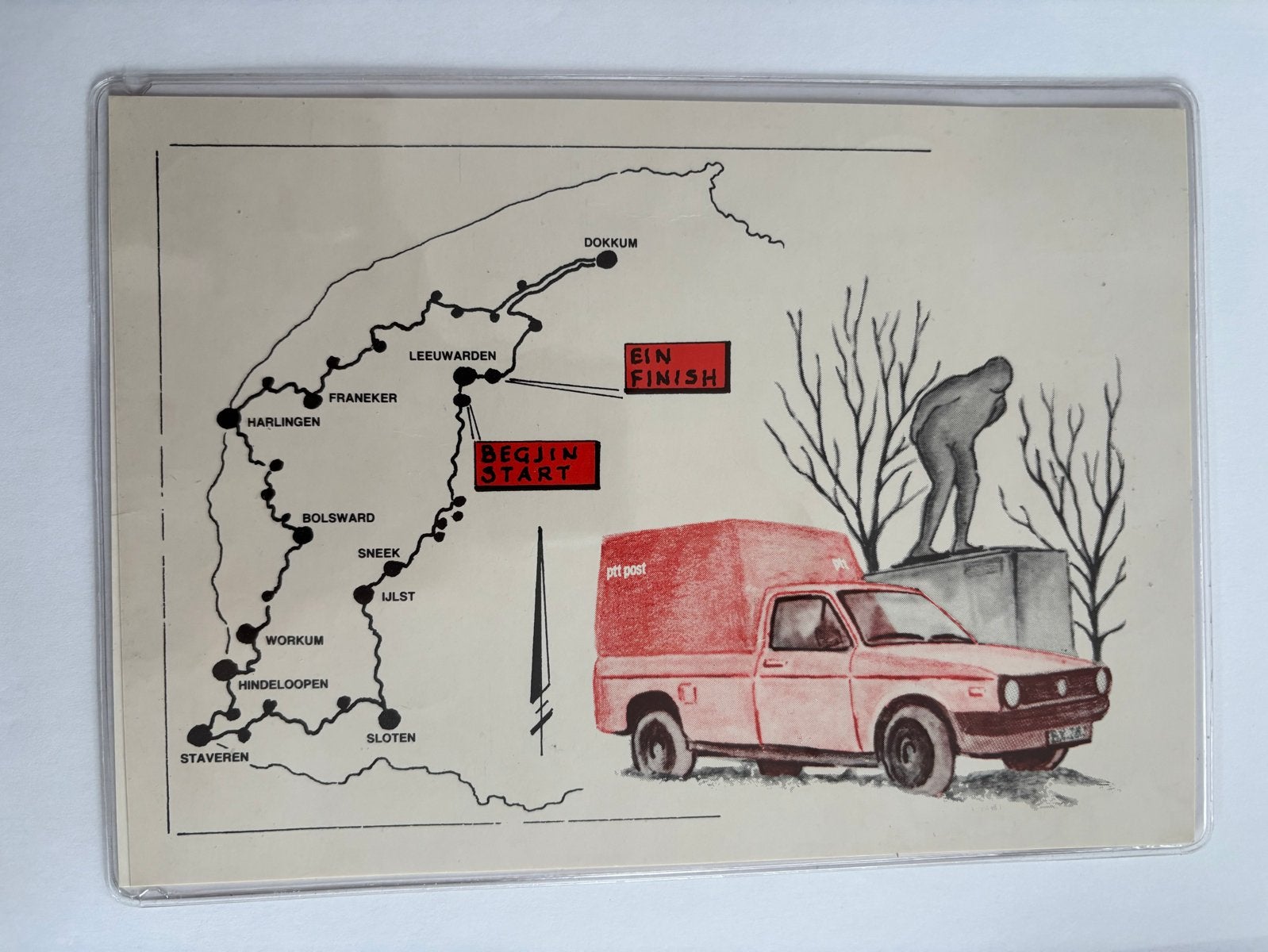 Unieke 14e Elfstedentocht 1986 Postzegelset van PTT Post, Ophalen of Verzenden, Na 1940, Gestempeld