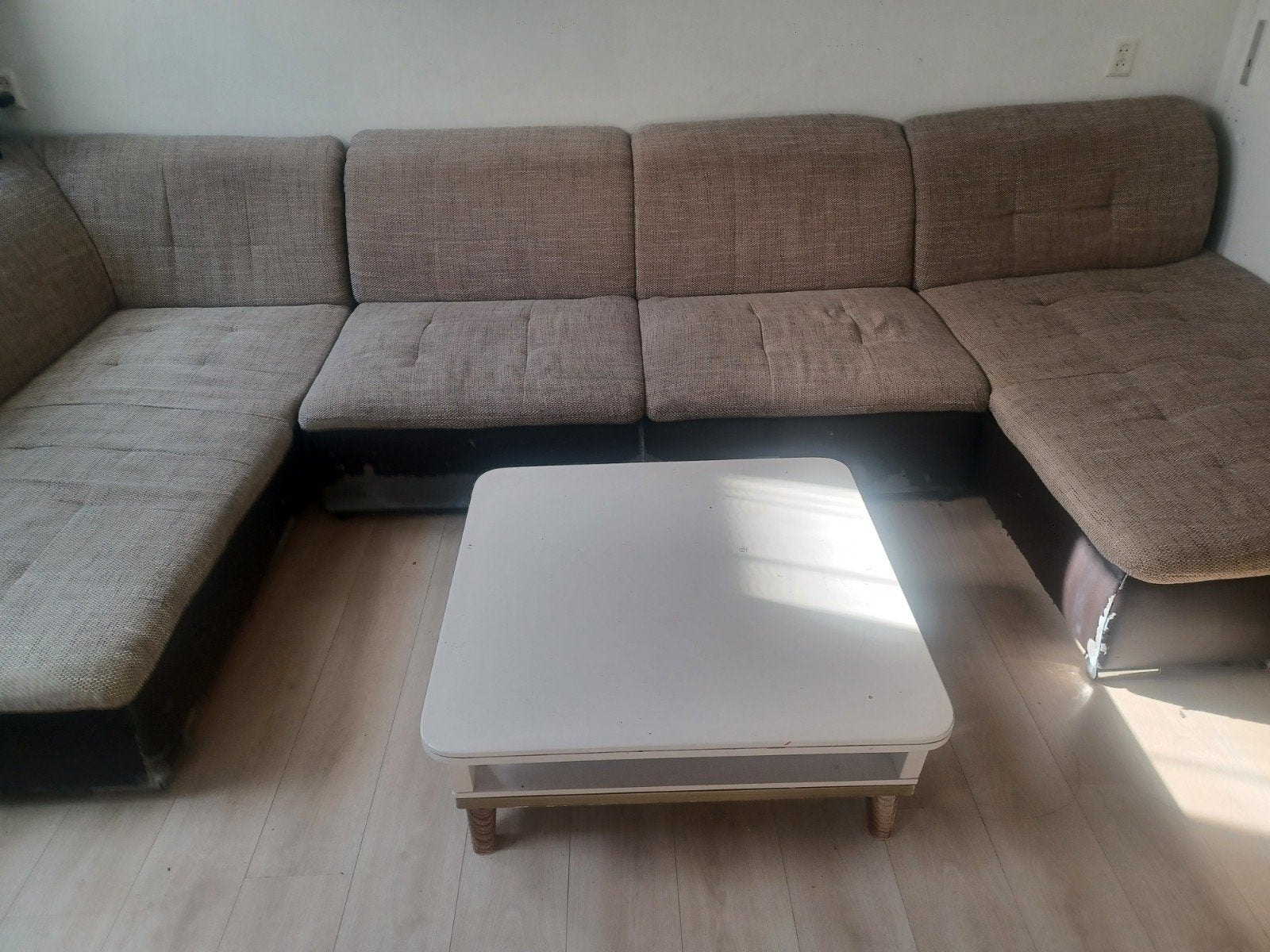 Grote XXL U-bank / hoekbank (stof, ~4 meter) – Kan in 3 dele, Ophalen, Gebruikt, Stof, U vorm