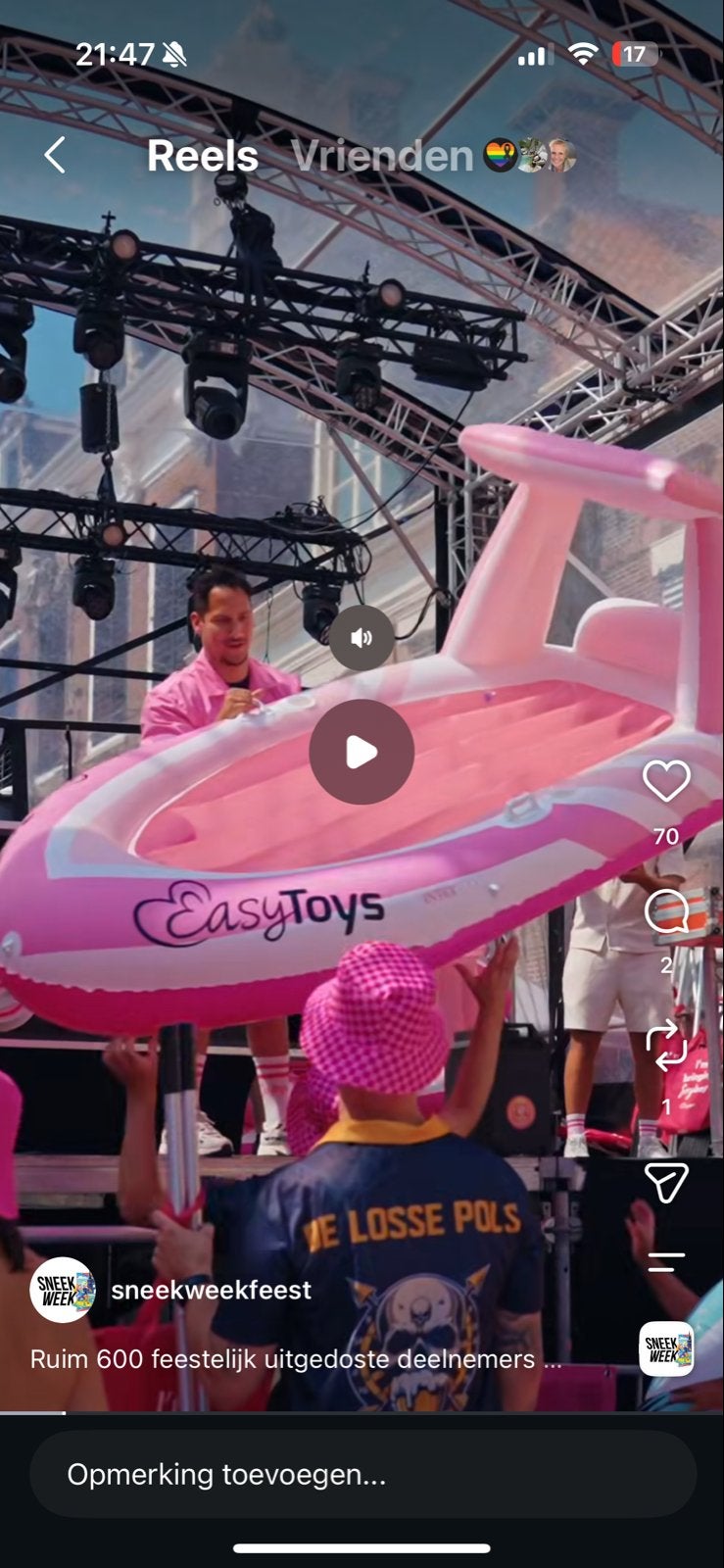 Gezocht: Easy Toys opblaasbare boot - Roze/Wit, Watersport en Boten, Ophalen, Zo goed als nieuw
