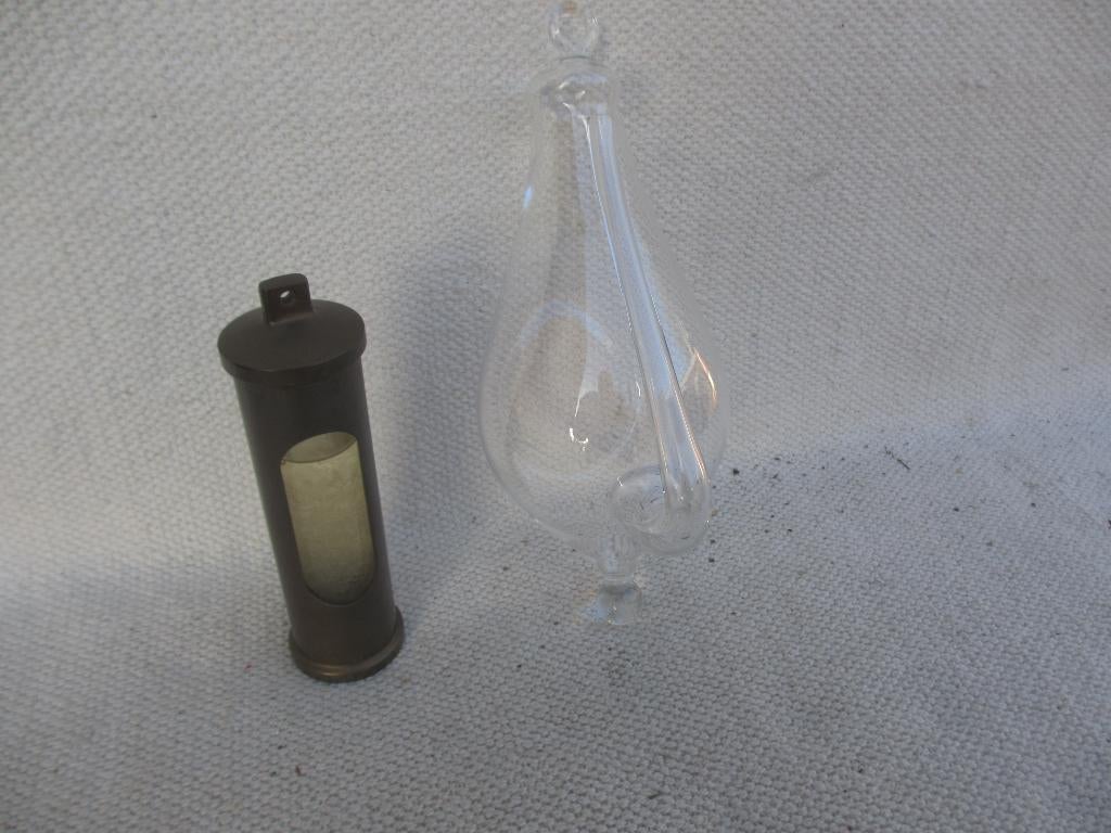 Vintage Deens messing stormglas + 1x glazen model, Ophalen of Verzenden, Gebruikt, Weerstation