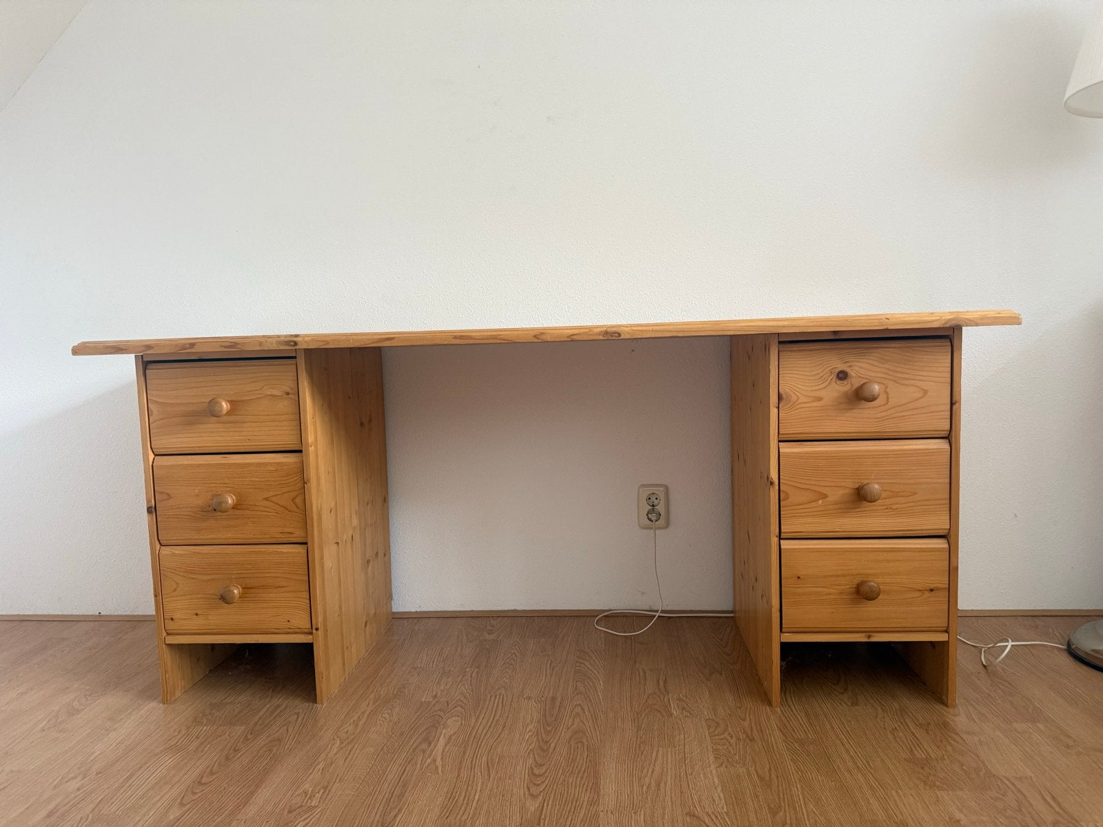 Grenen bureau met lades - Vintage stijl, Huis en Inrichting, Bureaus, Ophalen, Overige typen, Gebruikt, Overige merken