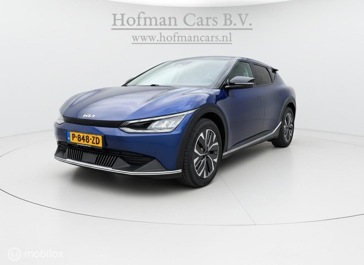 Kia EV6 Air 58 kWh | SOH 100% (MOBA) | BTW Auto | NAP | Fabr, Auto's, Kia, Gebruikt, Blauw, Leder en Stof, Origineel Nederlands