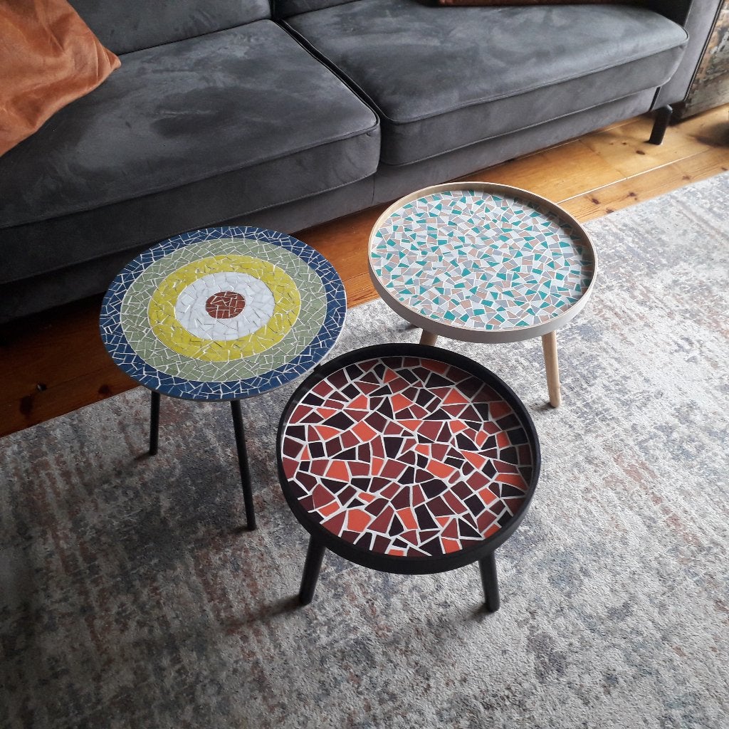 Mozaiek bijzettafeltje (30-35 euro), Minder dan 45 cm, Minder dan 55 cm, Rond, Ophalen of Verzenden