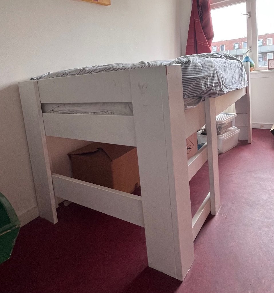 Stevige halfhoogslaper (inclusief matras), Ophalen, 85 tot 100 cm, Gebruikt, 180 cm of meer