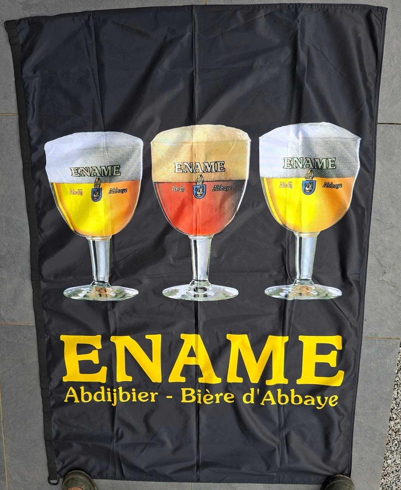 Ename Abdijbier Reclame Doek/Vlag, Verzamelen, Biermerken, Gebruikt, Overige merken, Verzenden