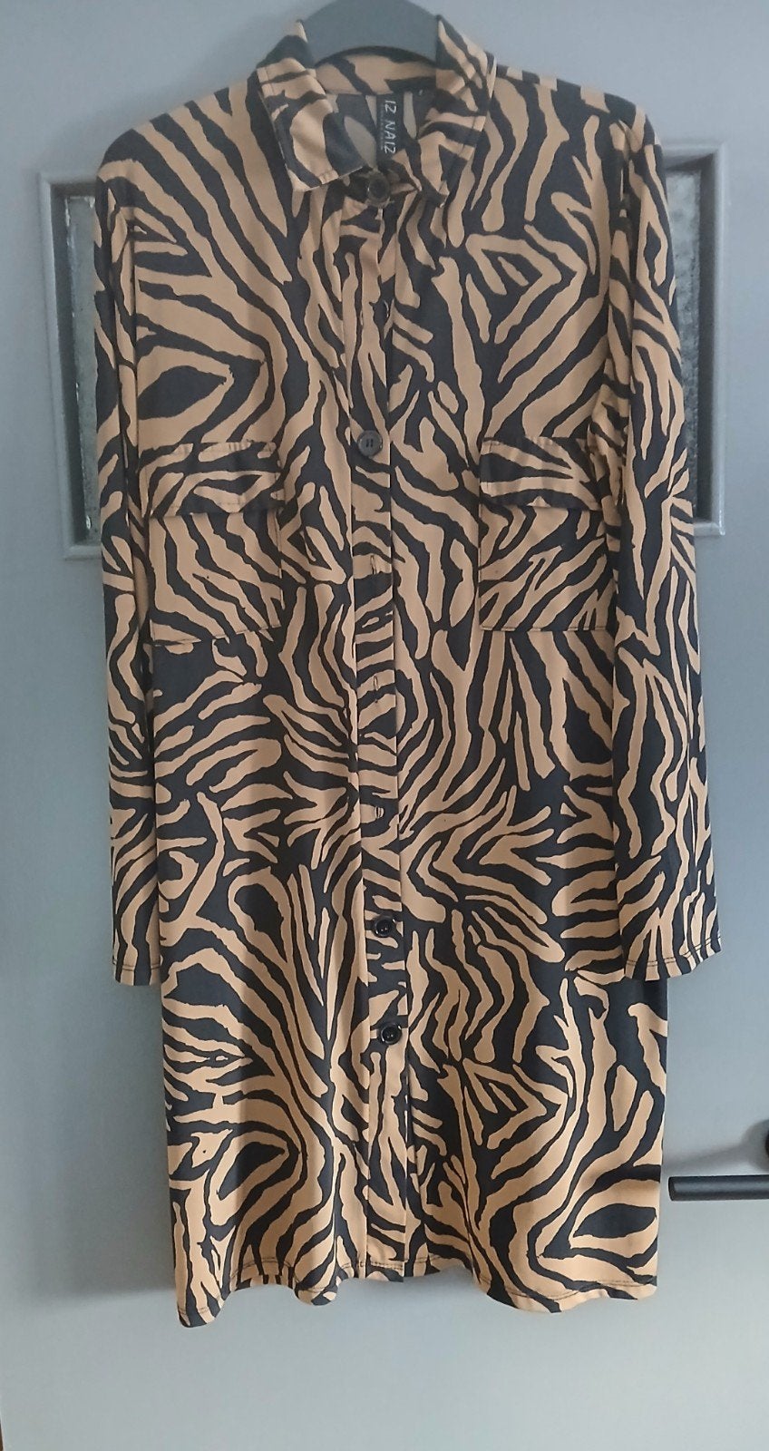 Travelstof blouse merk Iz Naiz maat L, Ophalen of Verzenden, Zo goed als nieuw, Maat 38/40 (M), Zwart