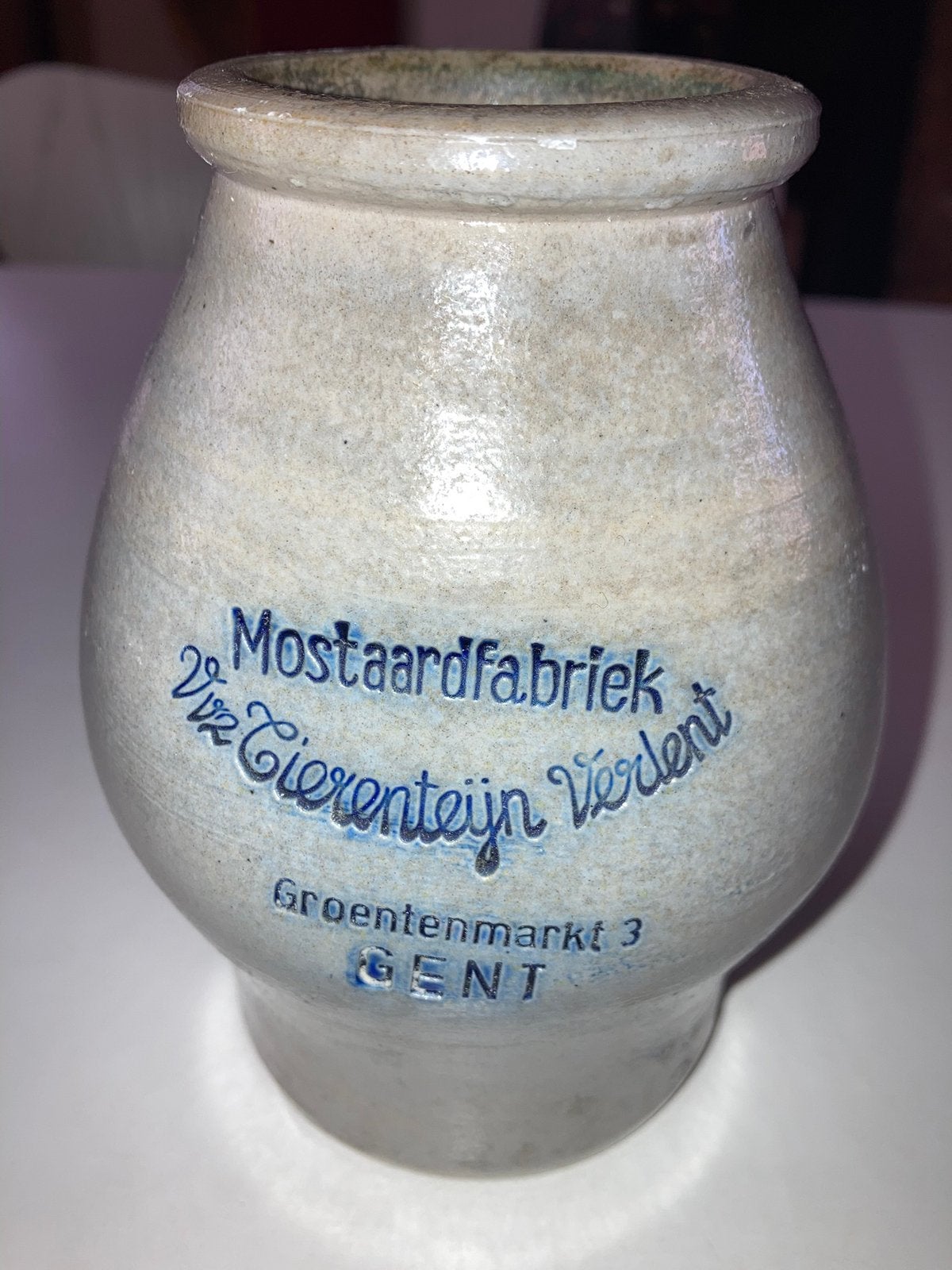 Pot Mostaardfabriek Tierenteijn Verdent Groentenmarkt 3 Gent, Ophalen