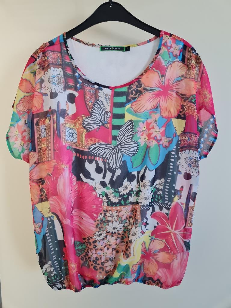 Lizzy & Coco shirt maat L, Maat 42/44 (L), Ophalen of Verzenden, Korte mouw, Rood
