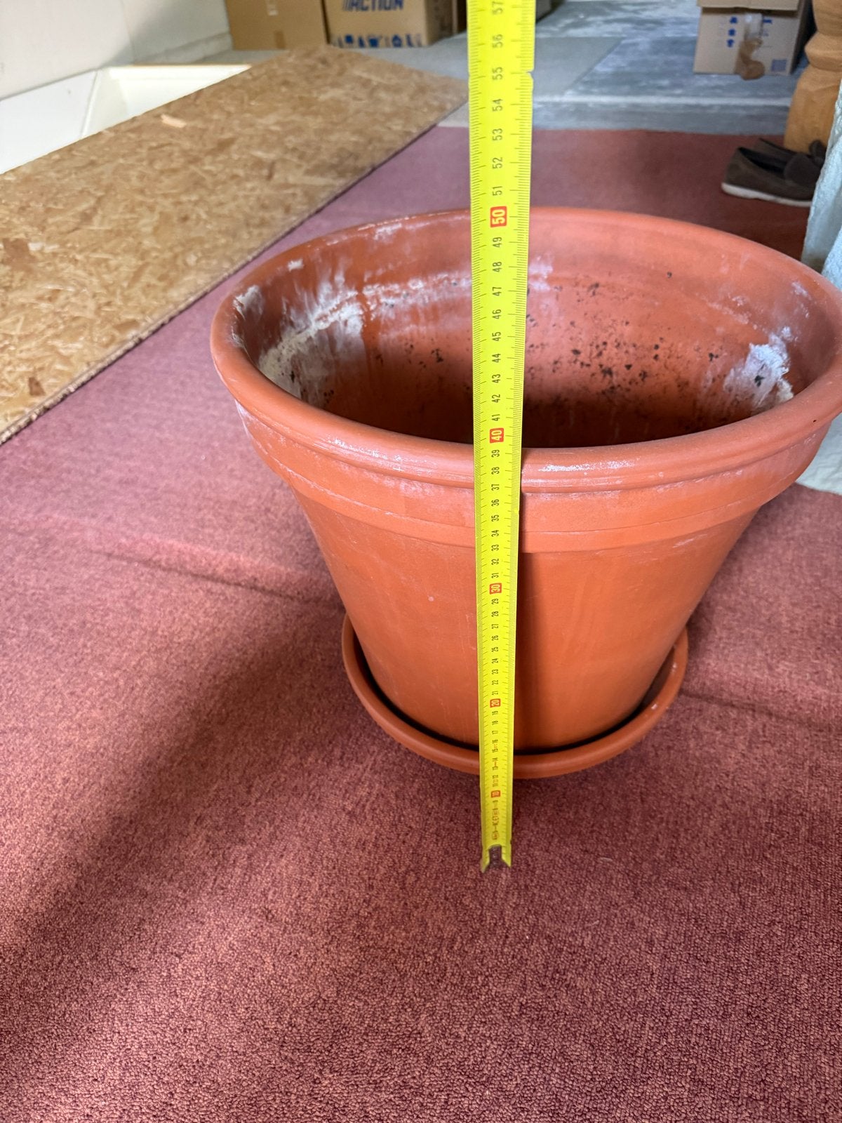 Grote plantenpot met lekbak, Tuin en Terras, Bloempotten, Ophalen, Gebruikt, 40 cm of meer, Rond