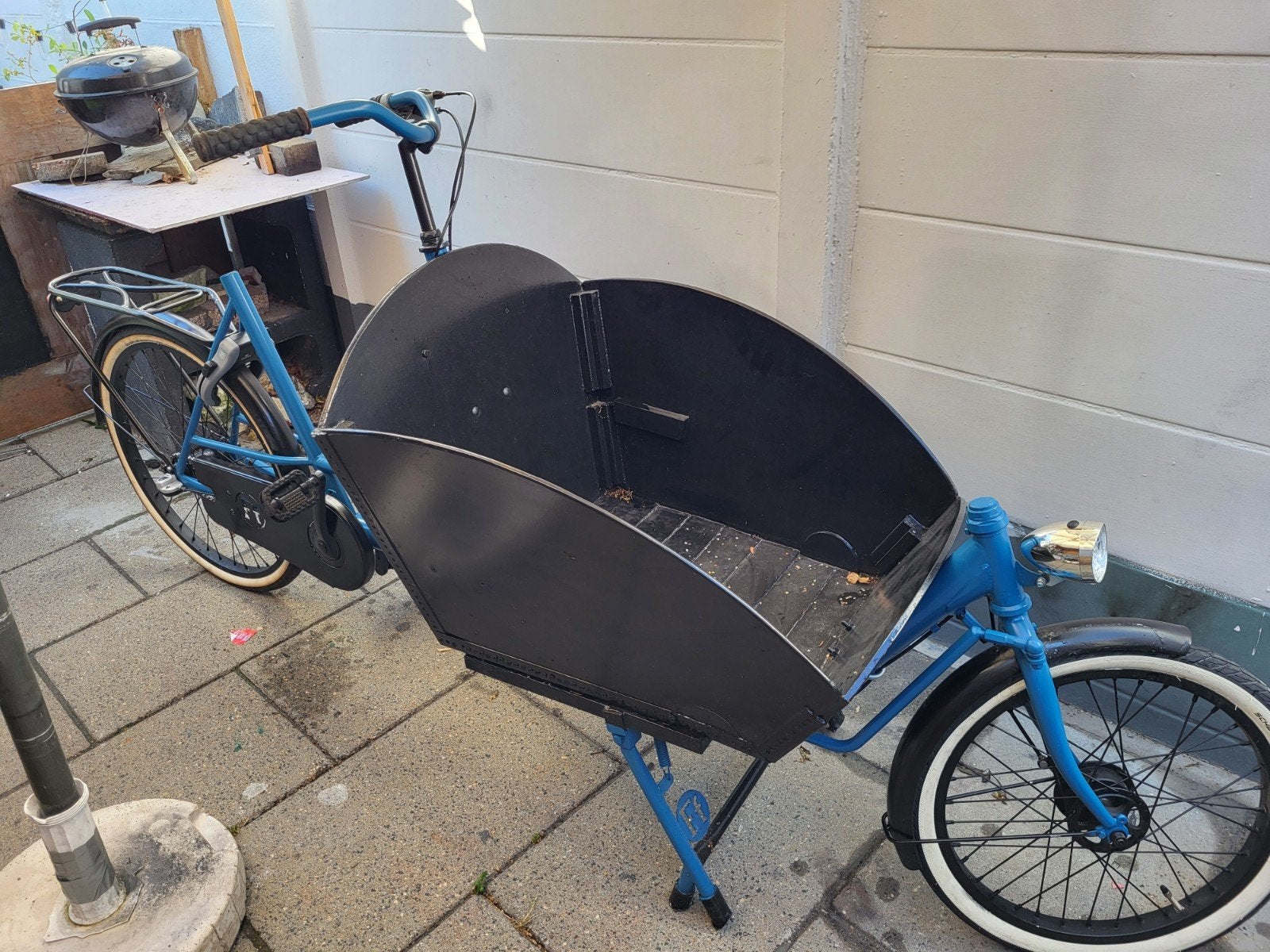 Leuke bakfiets....retro look ....zgan lees tekst., Ophalen, Gebruikt