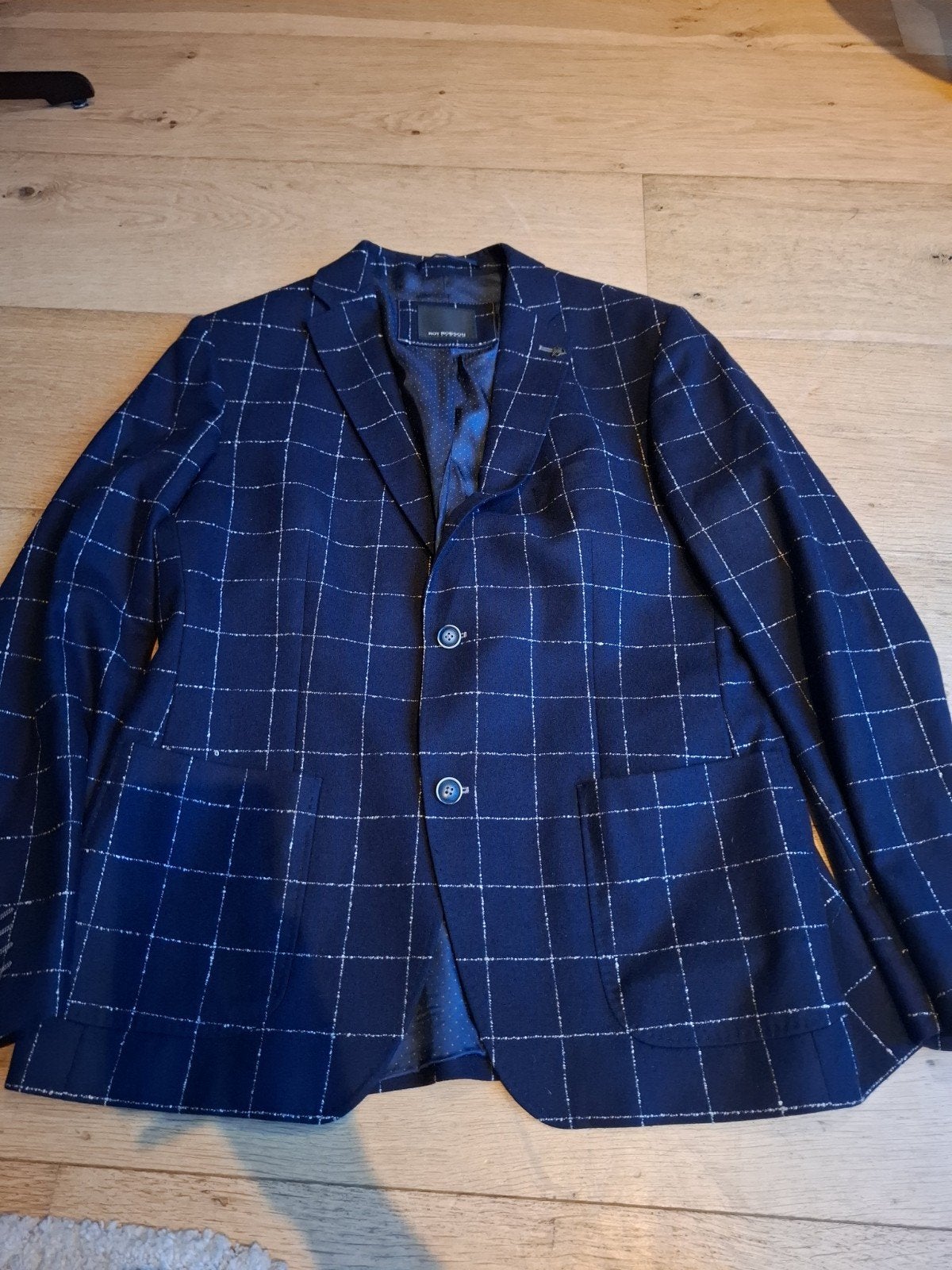 Roy Robson Colbert met ruitpatroon  mt 54 L xl, Kleding | Heren, Blauw, Ophalen of Verzenden, Zo goed als nieuw, Roy Robson