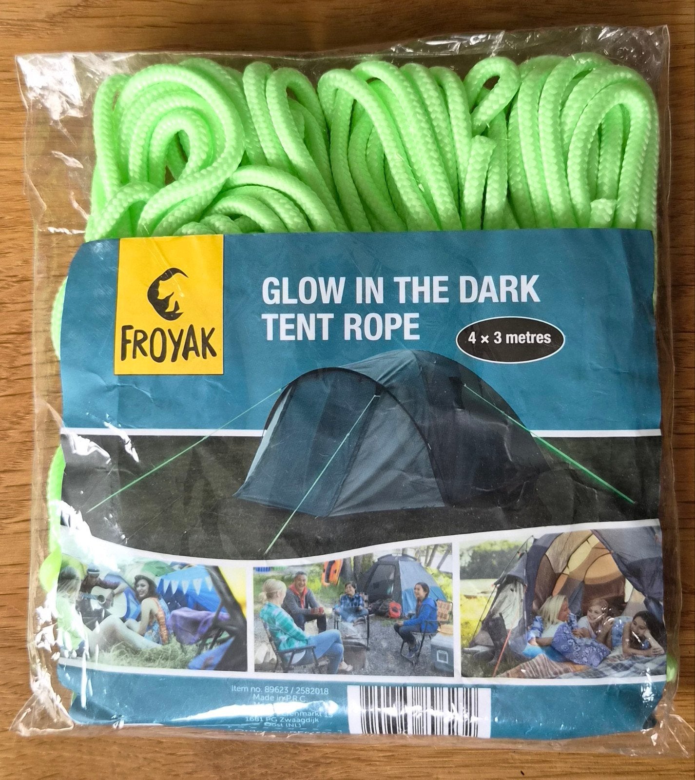 Froyak Glow in the dark ,scheerlijnen (4x3m), Caravans en Kamperen, Kampeeraccessoires, Ophalen of Verzenden, Nieuw