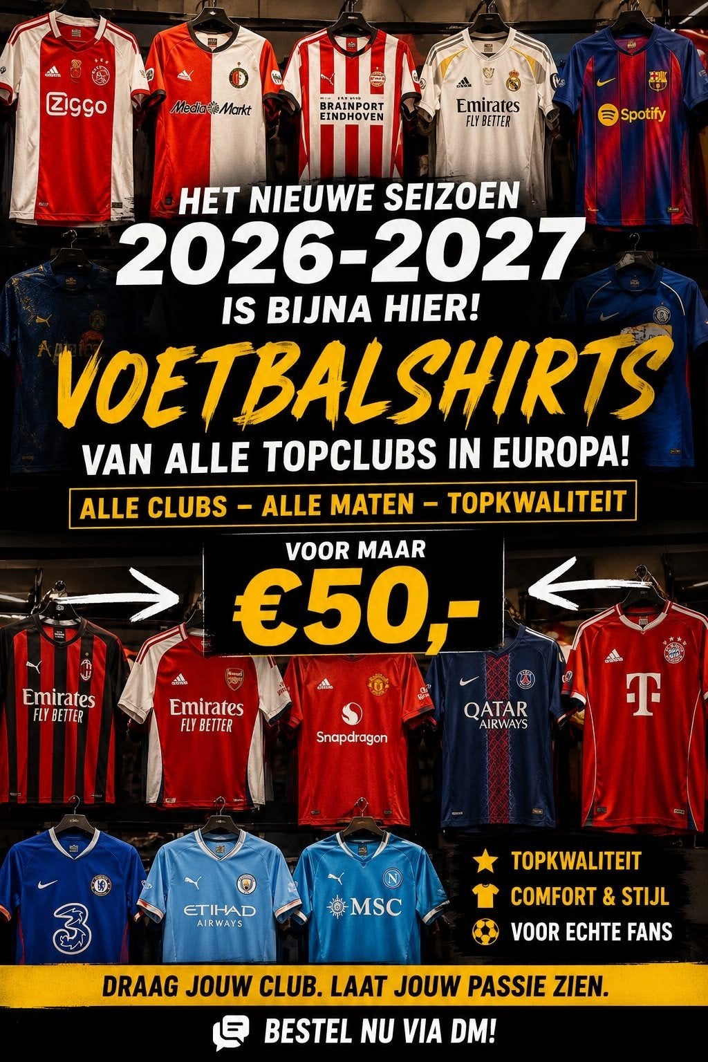 Voetbalshirts 2026/2027, Overige kleuren, Nieuw, Overige maten, Ophalen of Verzenden