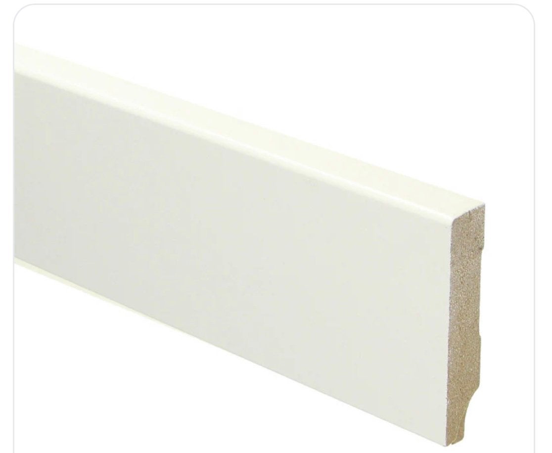 Moderne MDF plinten RAL 9010 - 15 x 90 mm - 24 meter, Ophalen, Nieuw, Mdf, 200 tot 250 cm