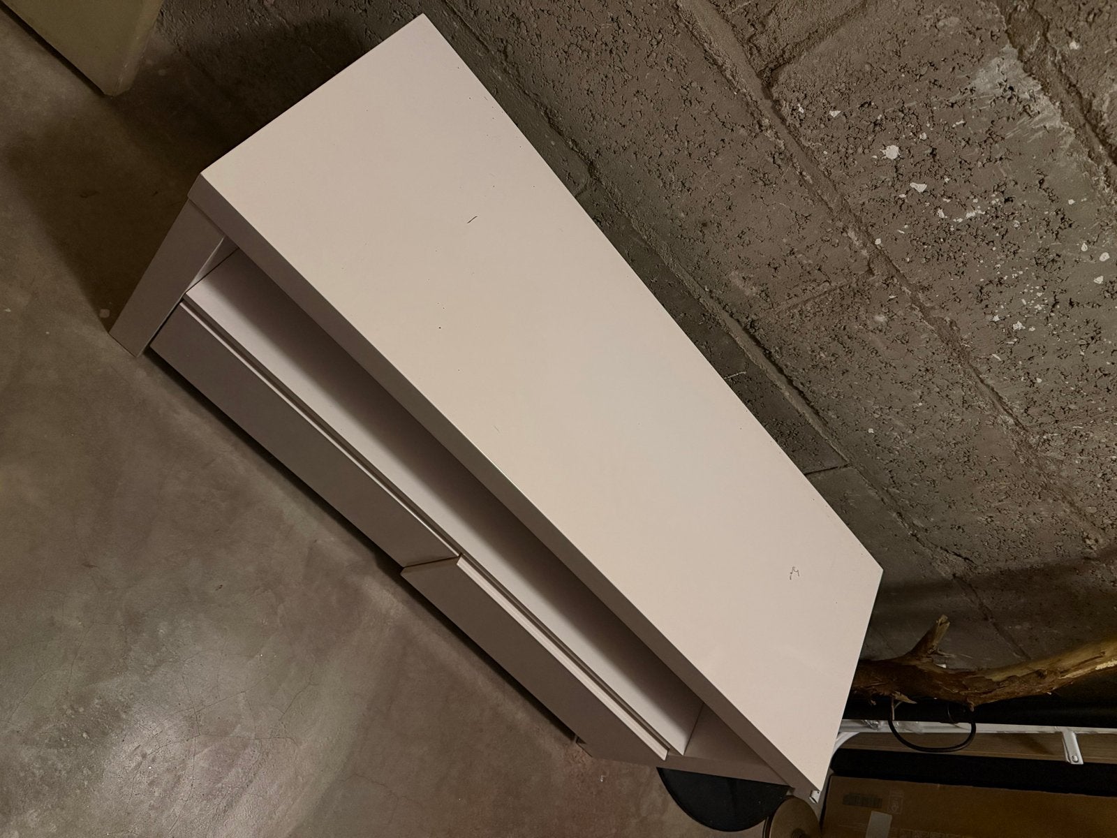 IKEA TV-meubel wit met 2 lades - 110 cm breed, Huis en Inrichting, Ophalen, Gebruikt, 100 tot 150 cm, Minder dan 100 cm