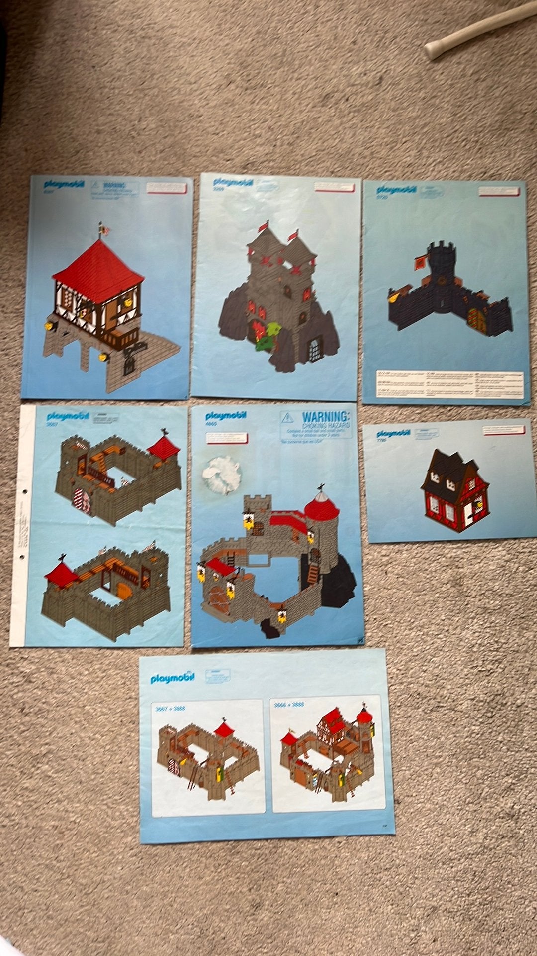 Playmobil bouwtekeningen 6307, 3269, 5725, 3667, 4865, 7785, Kinderen en Baby's, Speelgoed | Playmobil, Ophalen of Verzenden, Gebruikt