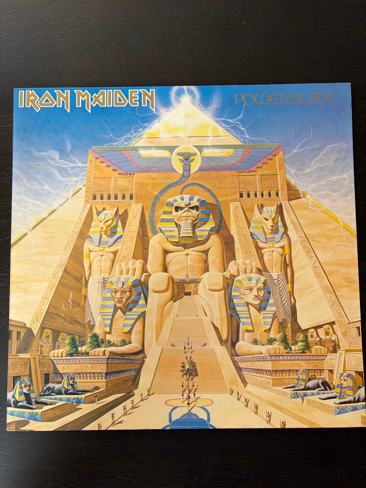 Iron Maiden - Powerslave LP (Originele Persing) 1984, Ophalen, LP, Gebruikt, Hard Rock