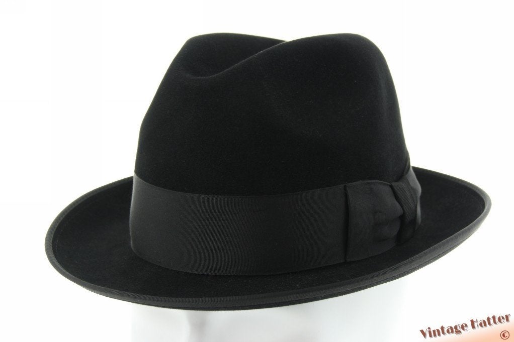 vintage Gleufhoed Wegener zwart vilt 57 gratis verzenden NL, Wegener, Hoed, Ophalen of Verzenden, 57 cm (M, 7⅛ inch) of minder