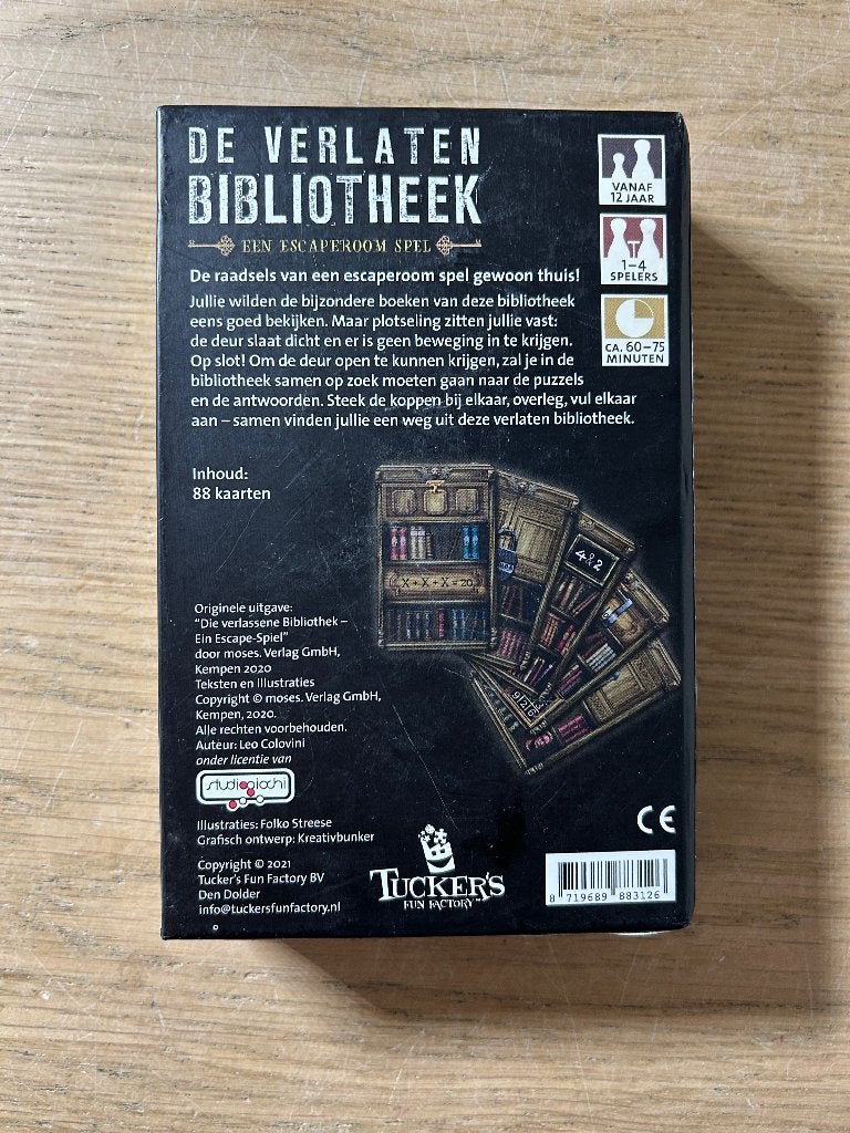 De Verlaten Bibliotheek Escaperoom Spel, Ophalen of Verzenden, Zo goed als nieuw