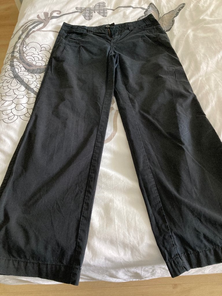 Didi katoenen broek rechte wijde pijp., Zwart, Didi, Ophalen of Verzenden, Zo goed als nieuw