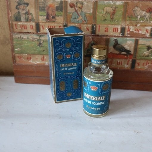Flacon Boldoot eau de cologne Imperiale in doos origineel, Ophalen of Verzenden, Gebruikt, Parfumfles