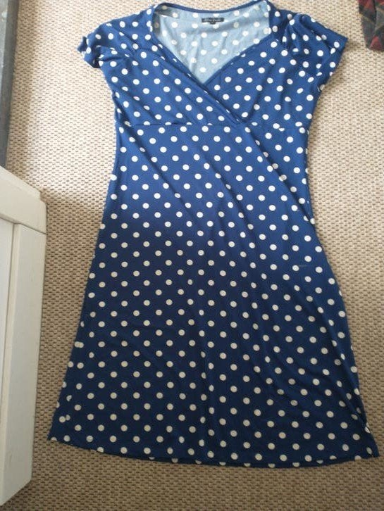 Blauwe polkadot King Louie xl, Kleding | Dames, Blauw, Maat 46/48 (XL) of groter, Ophalen of Verzenden, Zo goed als nieuw