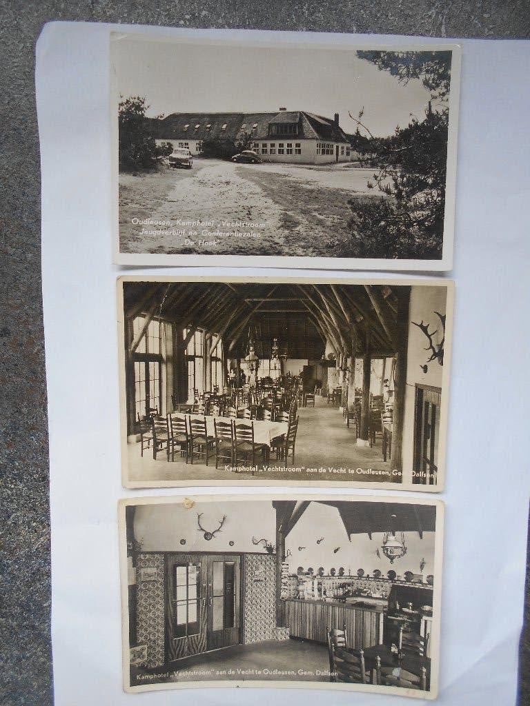 Dalfsen 3 Oude Ansichtkaarten Kamp Hotel Vechtstroom 1958, Ophalen of Verzenden, 1940 tot 1960, Gelopen, Overijssel