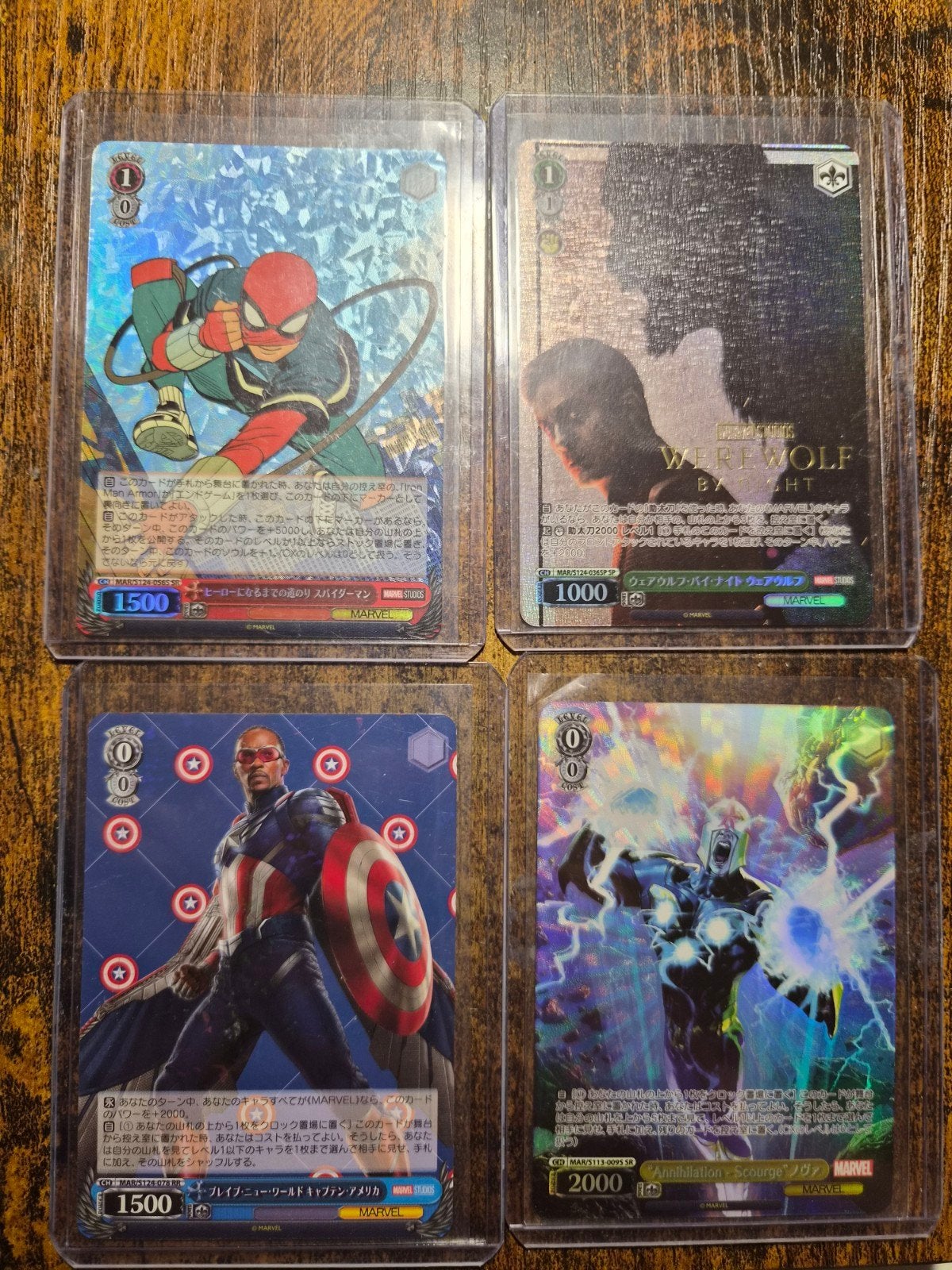 Marvel Weiss Schwarz Kaarten - 4 stuks japans, Ophalen of Verzenden, Zo goed als nieuw, Meerdere kaarten