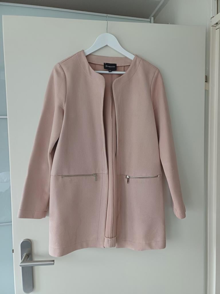 Mooi suède achtig jasje blazer zachtroze, Maat 38/40 (M), Ophalen of Verzenden, Zo goed als nieuw, Jasje