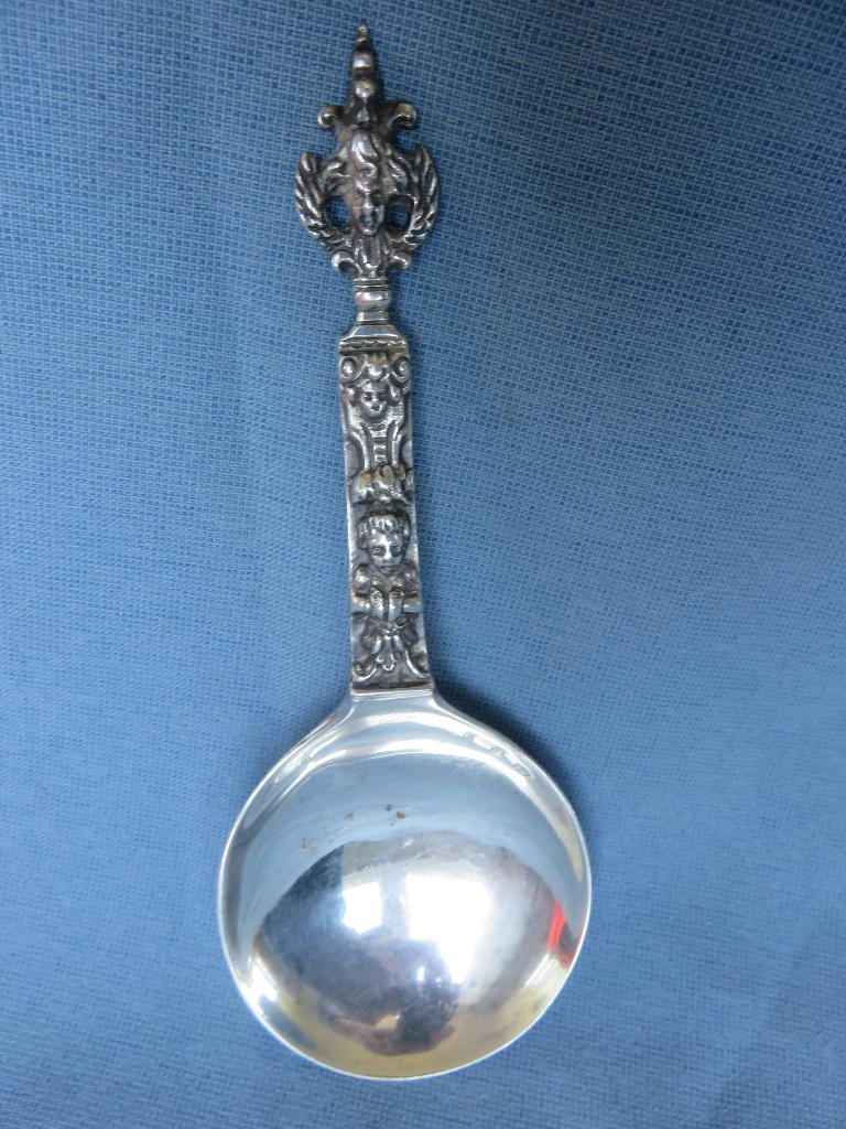 Antieke sierlepel in zilver - 19e - 20e eeuw, Ophalen of Verzenden, Zilver